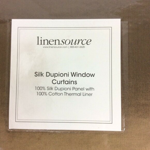 Linensource Silk Dupioni Window Curtain Panel 50x108 Fawn Rod Pocket Cotton Lini - Picture 3 of 5